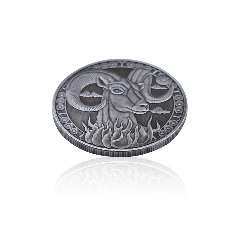 Фестиваль сувенир подарки Овен милые животные металлическая монета 12 Созвездие