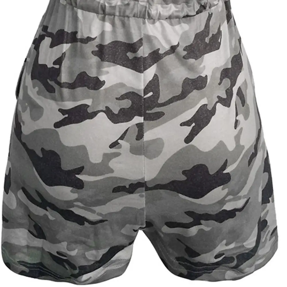 Женский камуфляжный комбинезон повседневный Свободный с V-образным вырезом на