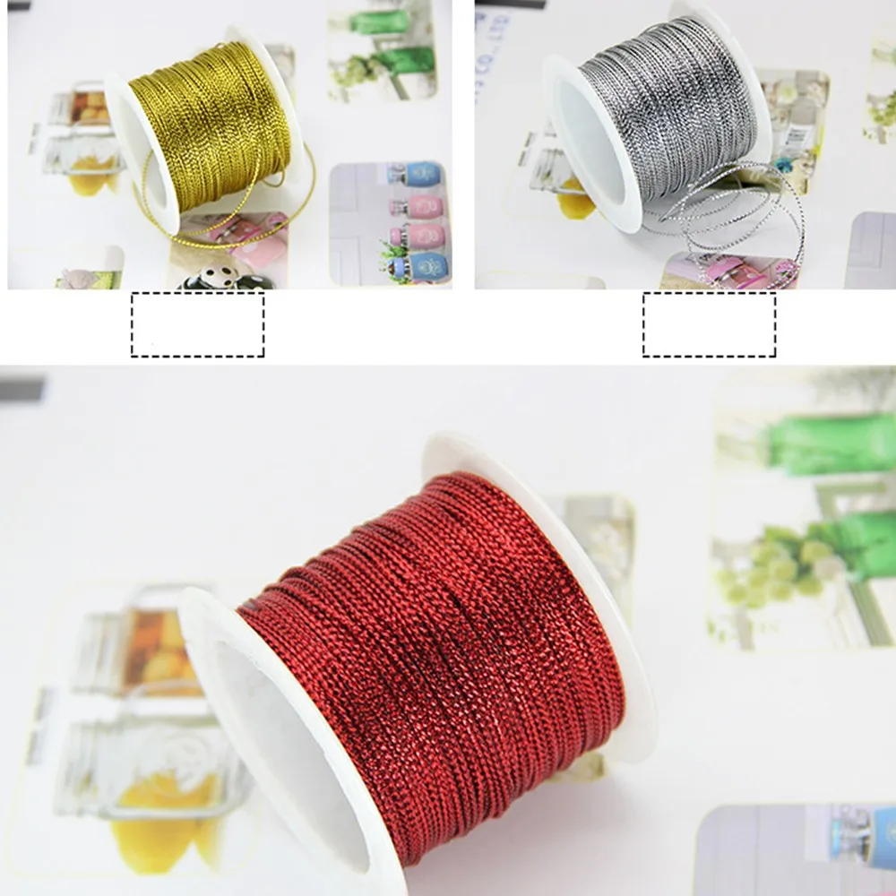 Золотой/Серебряный/красный цвет полиэфирное волокно шнур нить DIY веревка шарик бирка для изготовление браслета ожерелья украшения одежды
