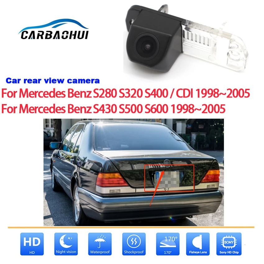 

Автомобильная фотокамера стандарта RCA высокого качества для Mercedes Benz S280 S320 S400 S430 S500 S600 1998-2005 HD CDD