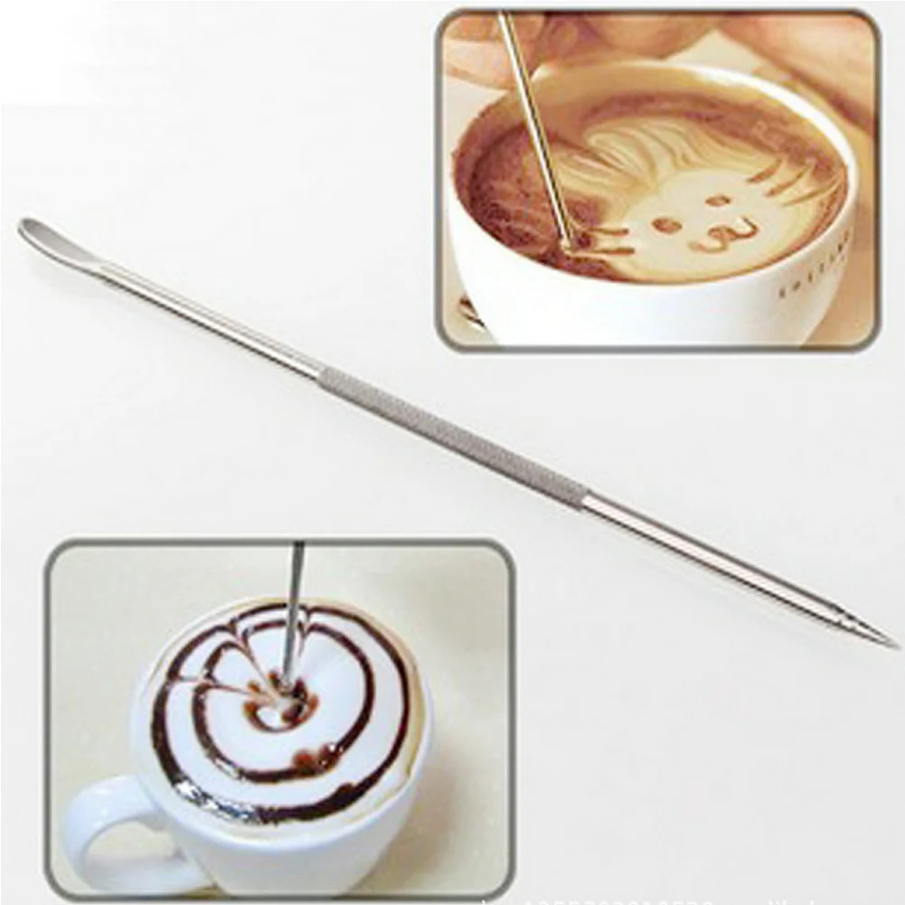 

New Coffee Latte Stainless Steel Art Pen Tool Espresso Machine Cafe Home Kitchen