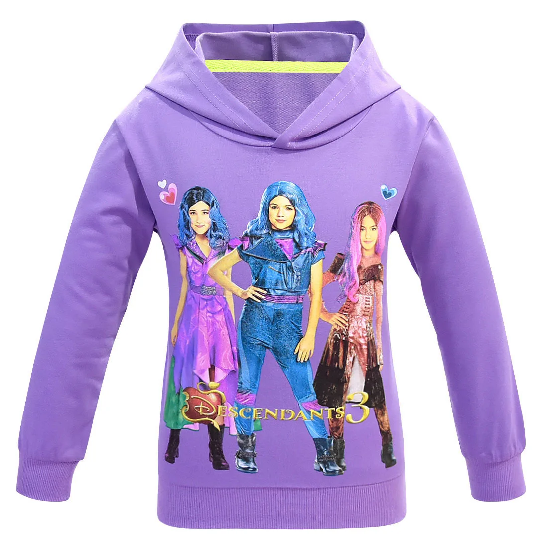 Весенне осенние толстовки с капюшоном для девочек Потомки 3 Толстовки на молнии