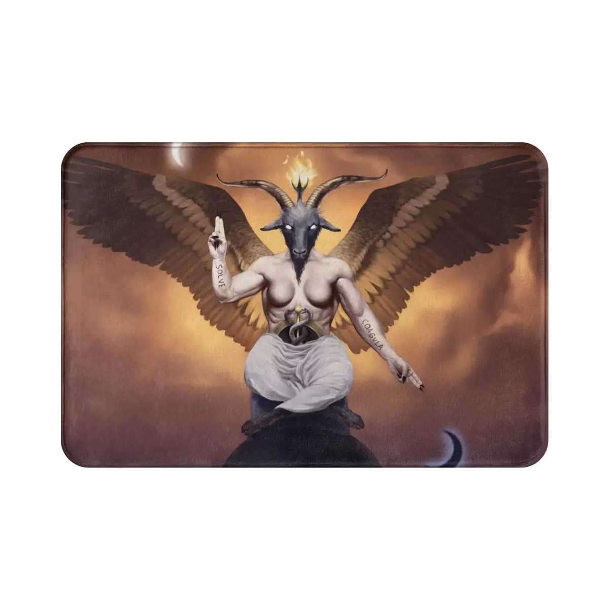 Нескользящий напольный коврик Baphometh Moon для входной двери ванной ковер спальни