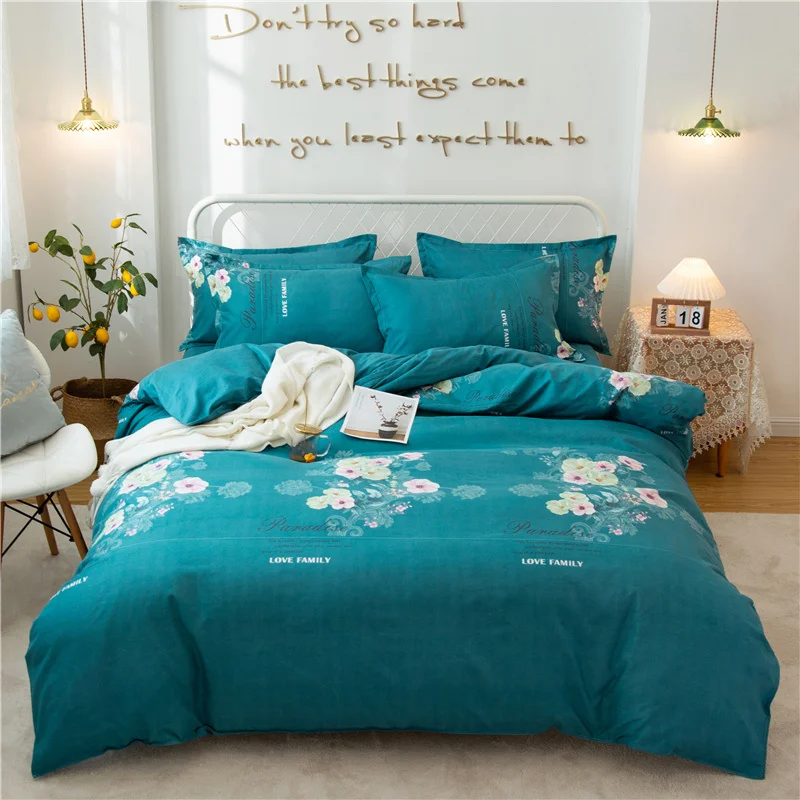 

Skin-Friendly Microfiber 1 Bed Sheet Queen And 2 Pillow Shams, King, Twin, Full Size,4 Pieces Bedding Set 1 Duvet Cover