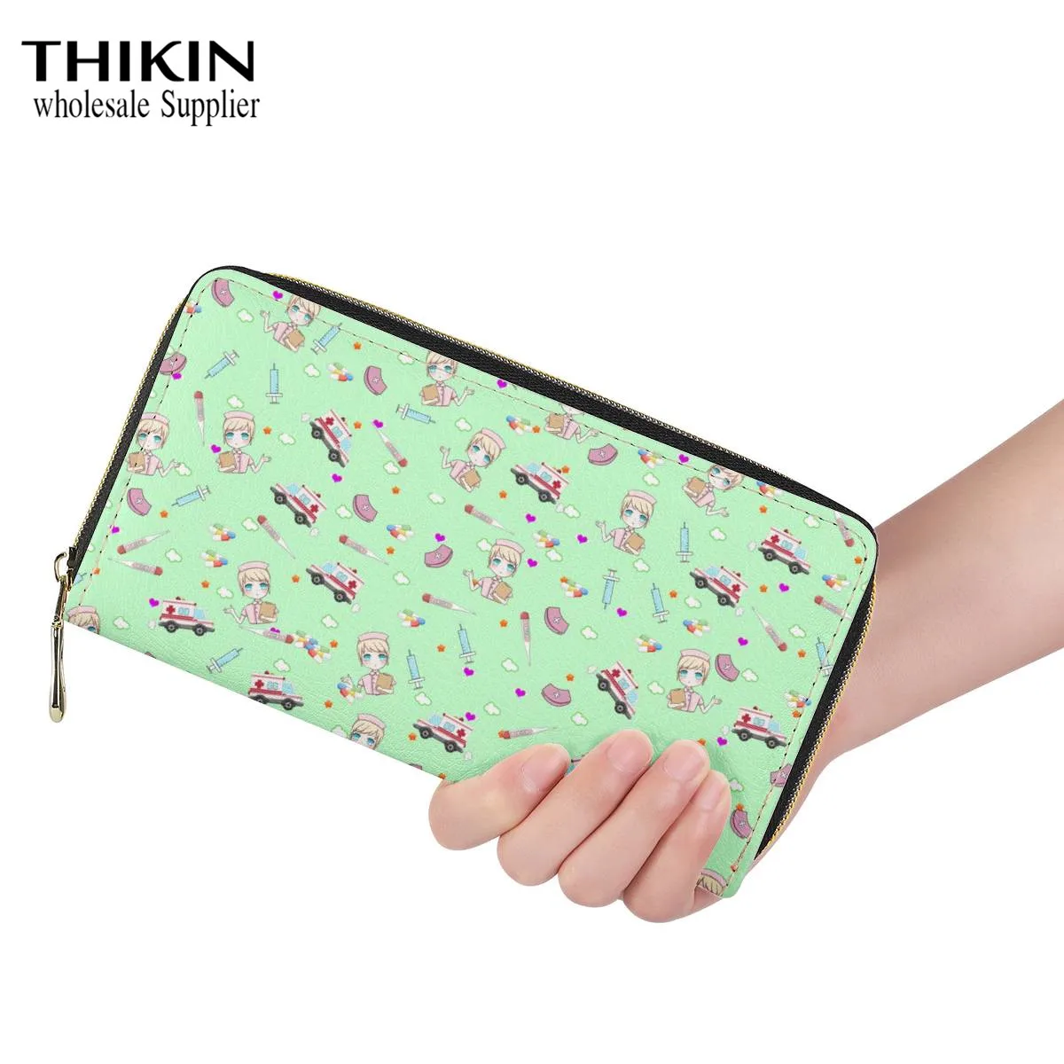 Женские Длинные кошельки с принтом в виде машины скорой помощи портмоне для