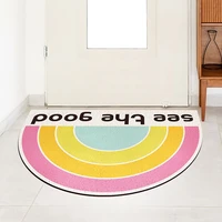 nordic cartoon rainbow home pvc mat silk loop dust proof anti slip entrance door mat custom bathroom bedroom living room carpet