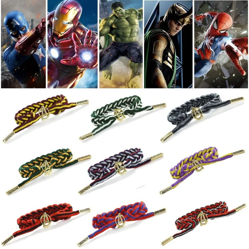

Disney Little Lion Marvel Bracelet Fulian Iron Man Couple Bracelet Spiderman Thor Braided Hand Strap Gift