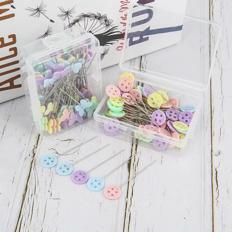 

50pcs/box Dressmaking Pins Embroidery Patchwork Pins Positioning Needle Sewing Marker Needle Pins DIY Sewing Garment Accessories