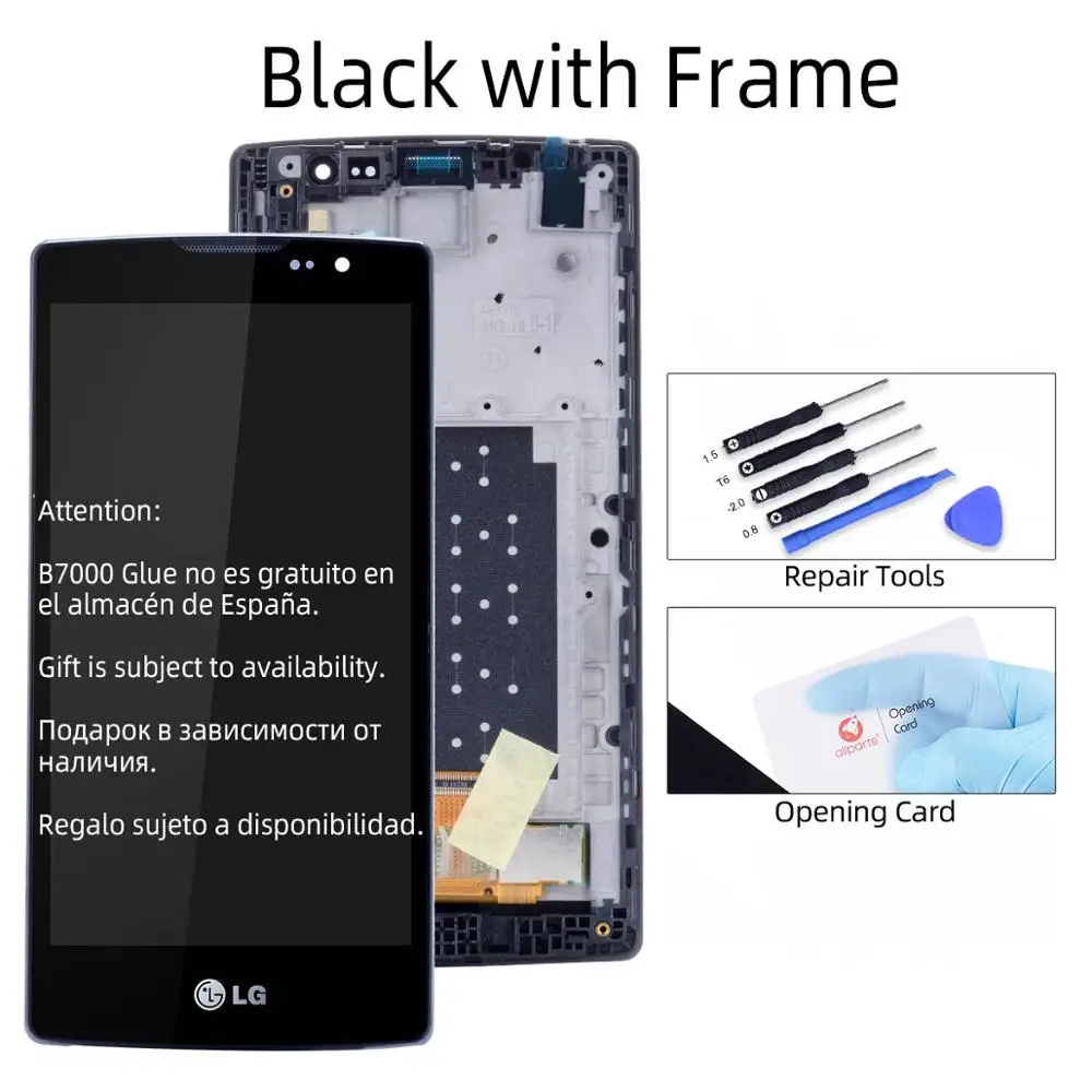 Black with Frame 4.7" 3G 4G LTE тачскрин дисплей экран для LG Spirit сенсорный дисплей LCD с тачскрином в рамке замена запчасти H440 H442 H422 H440N C70 LG Spirit Черный - Цвет: Black with Frame