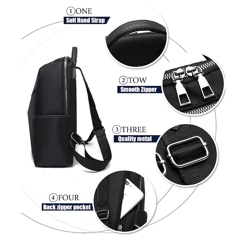 Женский Рюкзак LIKETHIS многофункциональный черный высокого качества для девушек