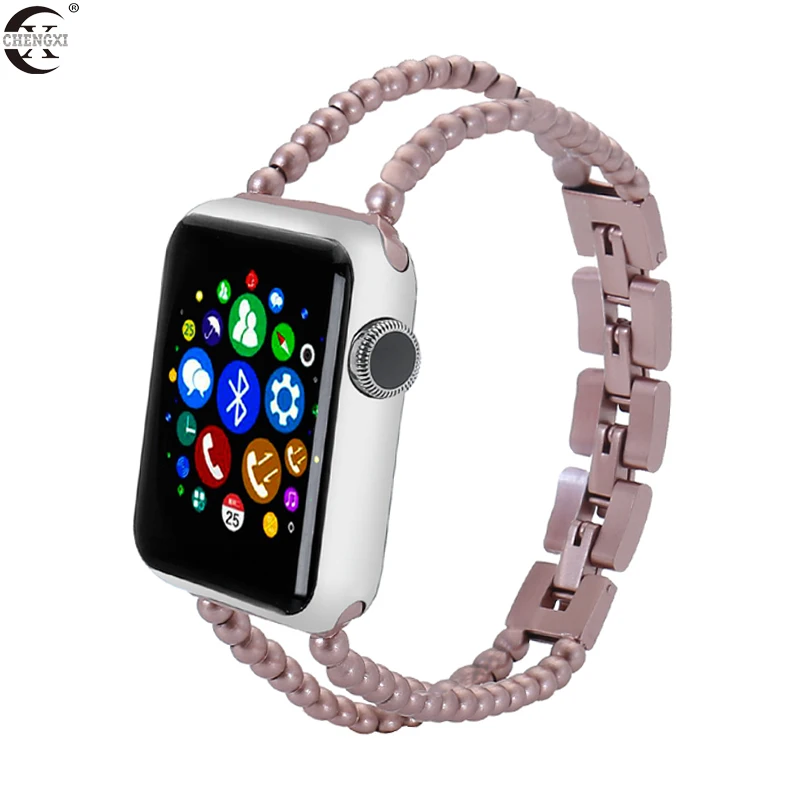 Браслет для Apple Watch 4 1 2 3 петля браслет из нержавеющей стали Iwatch 5 40 мм 44 ювелирный