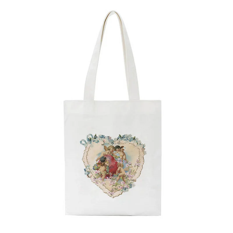 Женская Холщовая Сумка через плечо сумка в стиле Харадзюку с принтом мультяшного