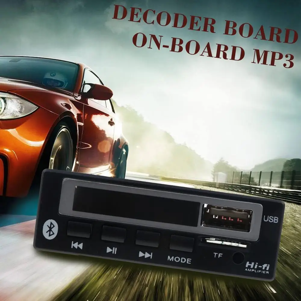 Bluetooth MP3 WMA WAV Декодер платы 5V 12V беспроводной аудио модуль цветной экран USB TF FM