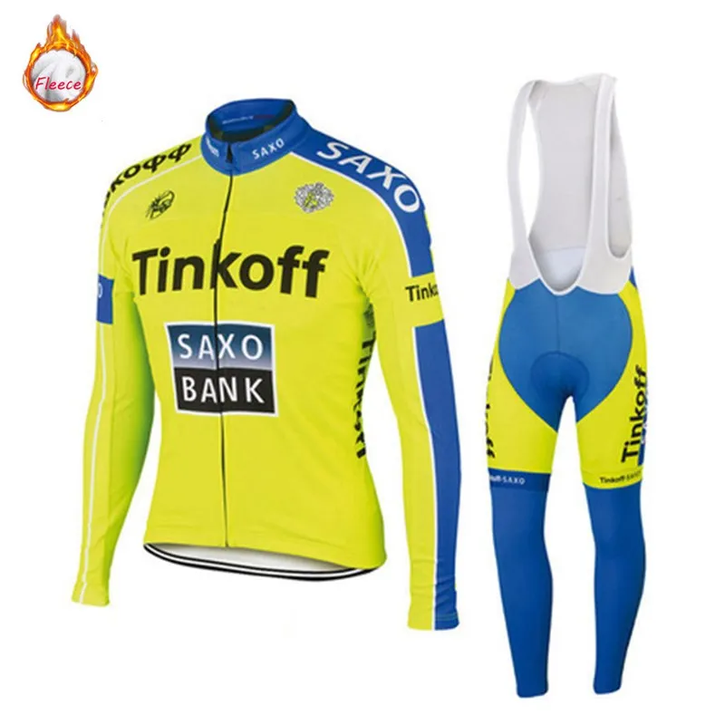 Зимний теплый флисовый костюм Tinkoff для велоспорта Мужская одежда на открытом