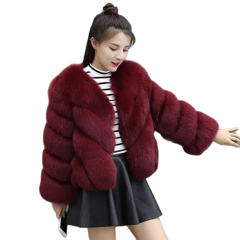 2021 Womens XXL Size Fashions Winter Warm Furry Women Tops Artificial Fur Coat Overcoat Female Ladies Faux Fur Jacket