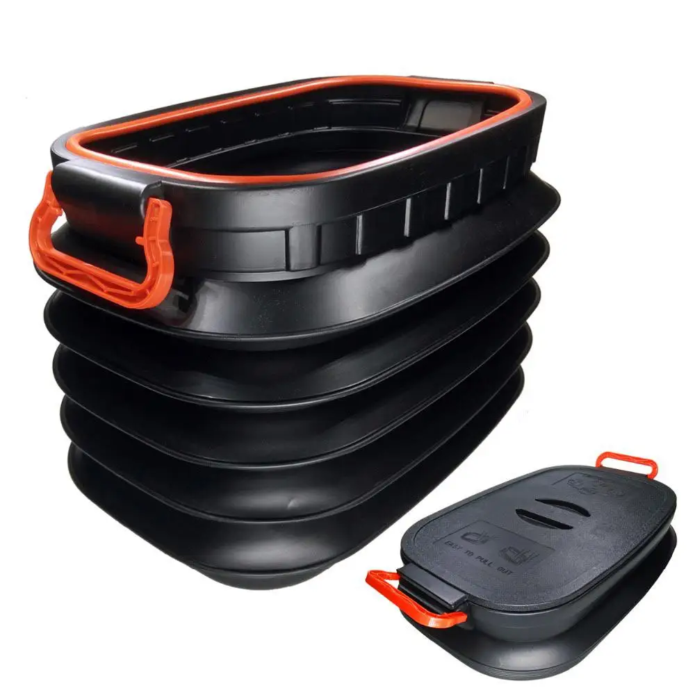 

18L Car Styling Folding Tidying Bucket Storage Box Collapsible Rear Auto Trunk Organizer Car Folding Bucket