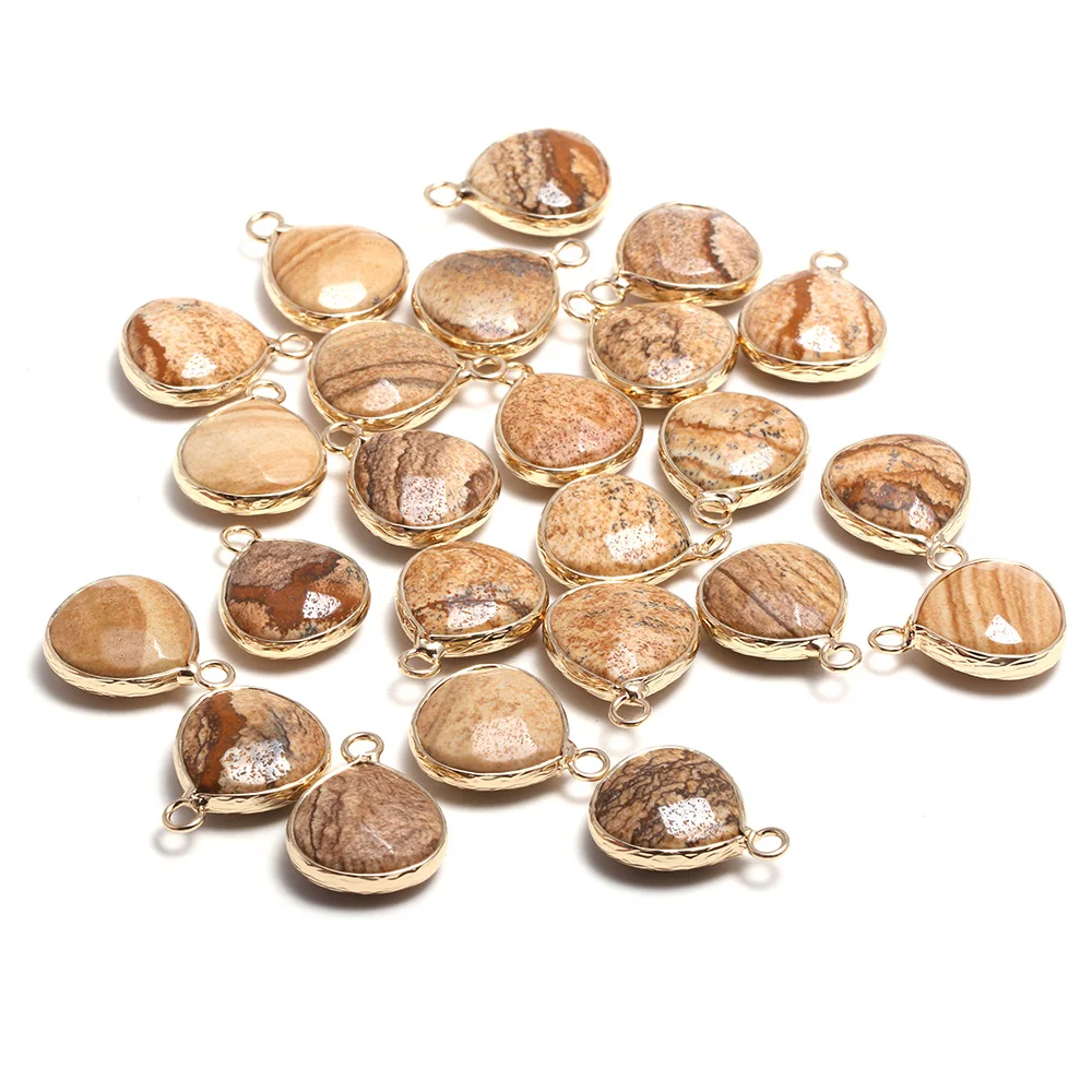 

Модные граненые подвески с изображением натурального камня, подвески Jaspers для самостоятельного изготовления изысканных ювелирных изделий,...