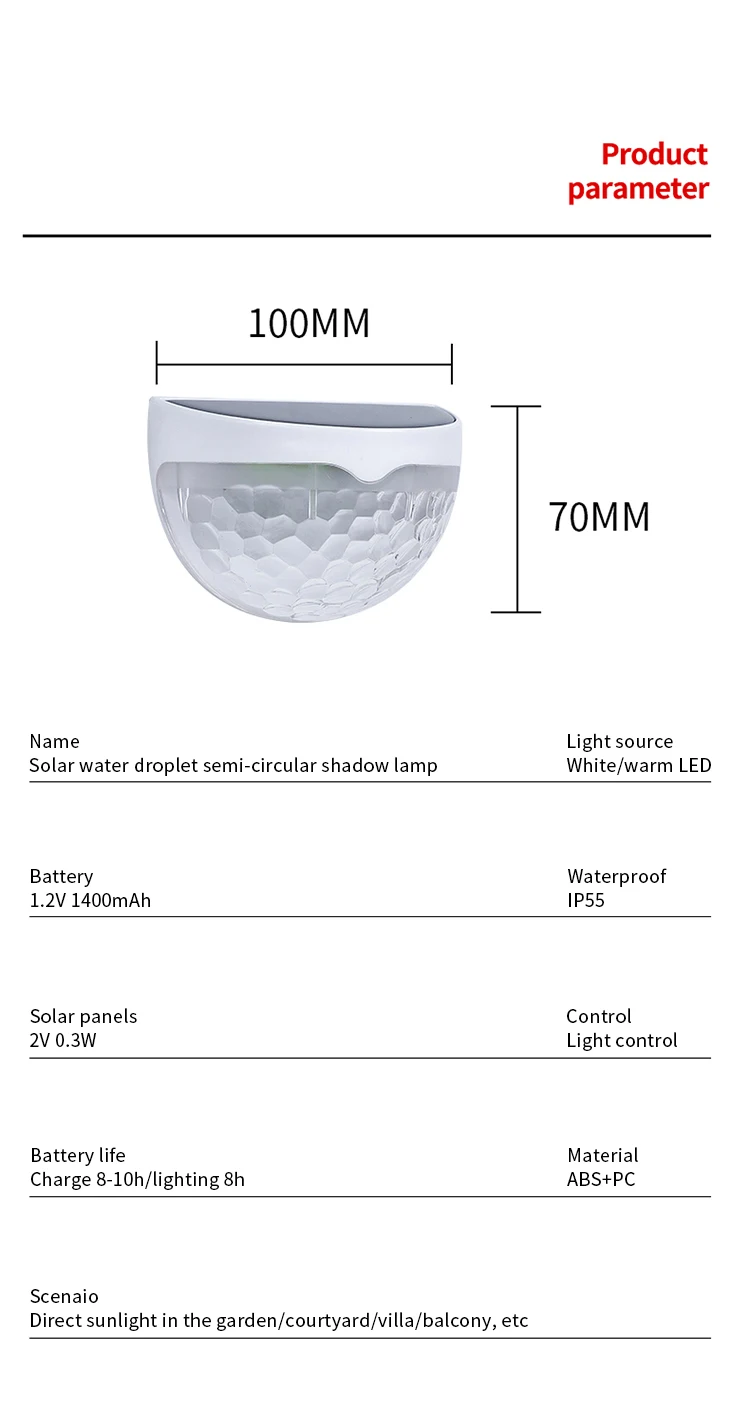 

LED solar light courtyard balcony garden decoration lamp outdoor wall lamp energy saving garden lamp waterproof lamp