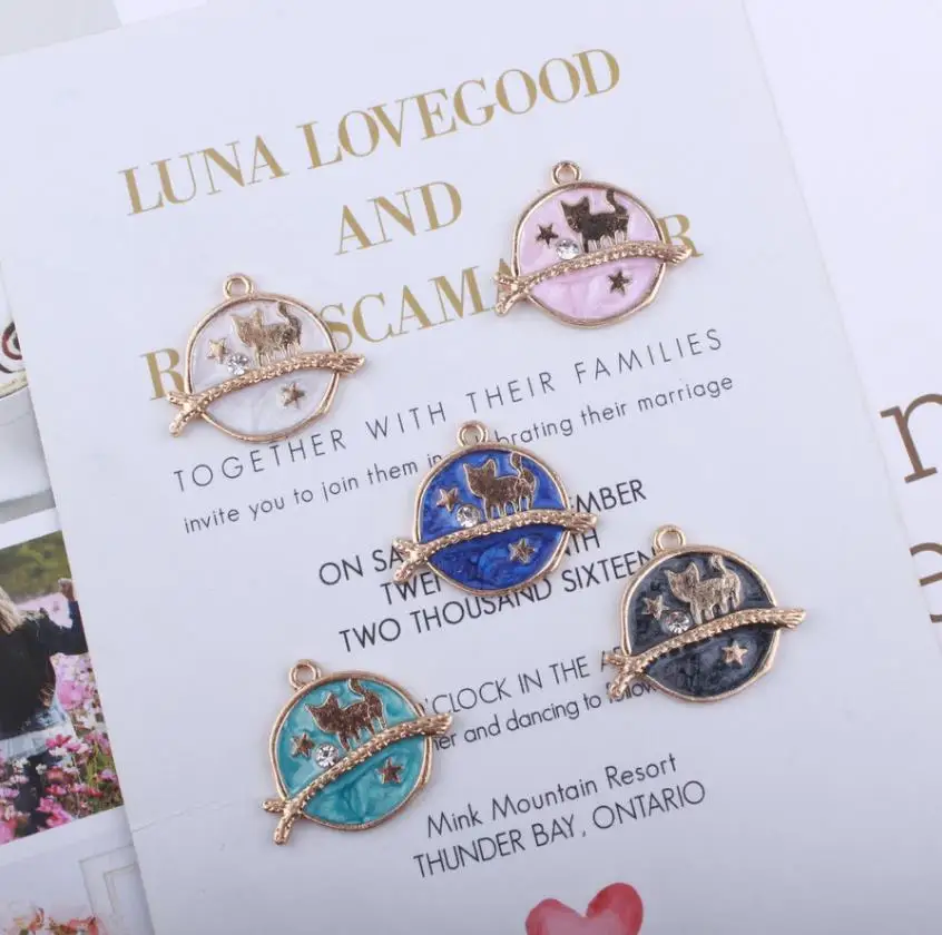 

Эмалированные Подвески в виде кота для изготовления ювелирных изделий и ремесленных модных сережек, браслетов, ожерелий, подвесок, аксессу...