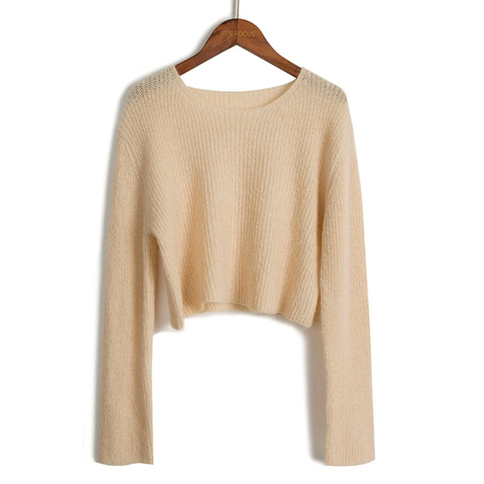 

Women Long Sleeve O Neck Solid Color Hollow Out Thin Knitwear Blouse Pullover