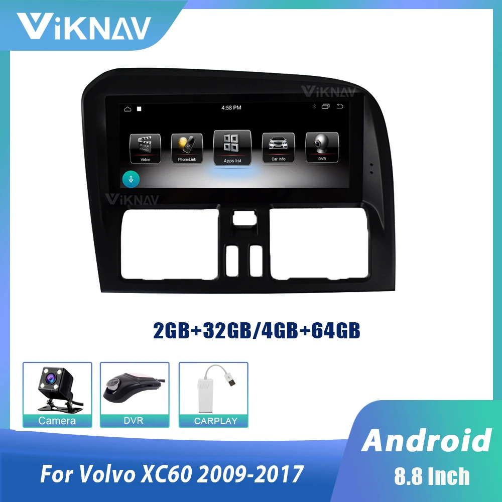 

2 din 8.8 Android for - Volvo XC60 2009-2017 car DVD player radio multimedia player right hand car stereo autoradio Tesla style