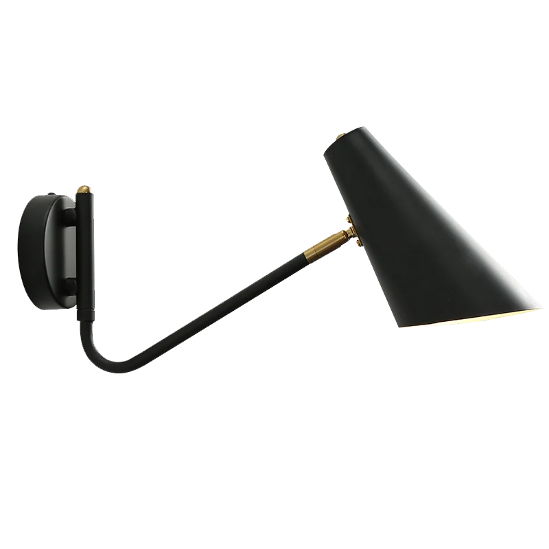 

Nordic Wall Lamp Adjustable With Switch Wall Light Creative Reading Bedroom Bedside Living Room LED E27 Modern Lamps Black Gold