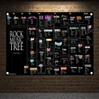 Постеры ROCK MUSIC TREE из тяжелого металла, плакаты, баннеры, настенное украшение для музыкальной студии, подвесная живопись, водонепроницаемая ткань