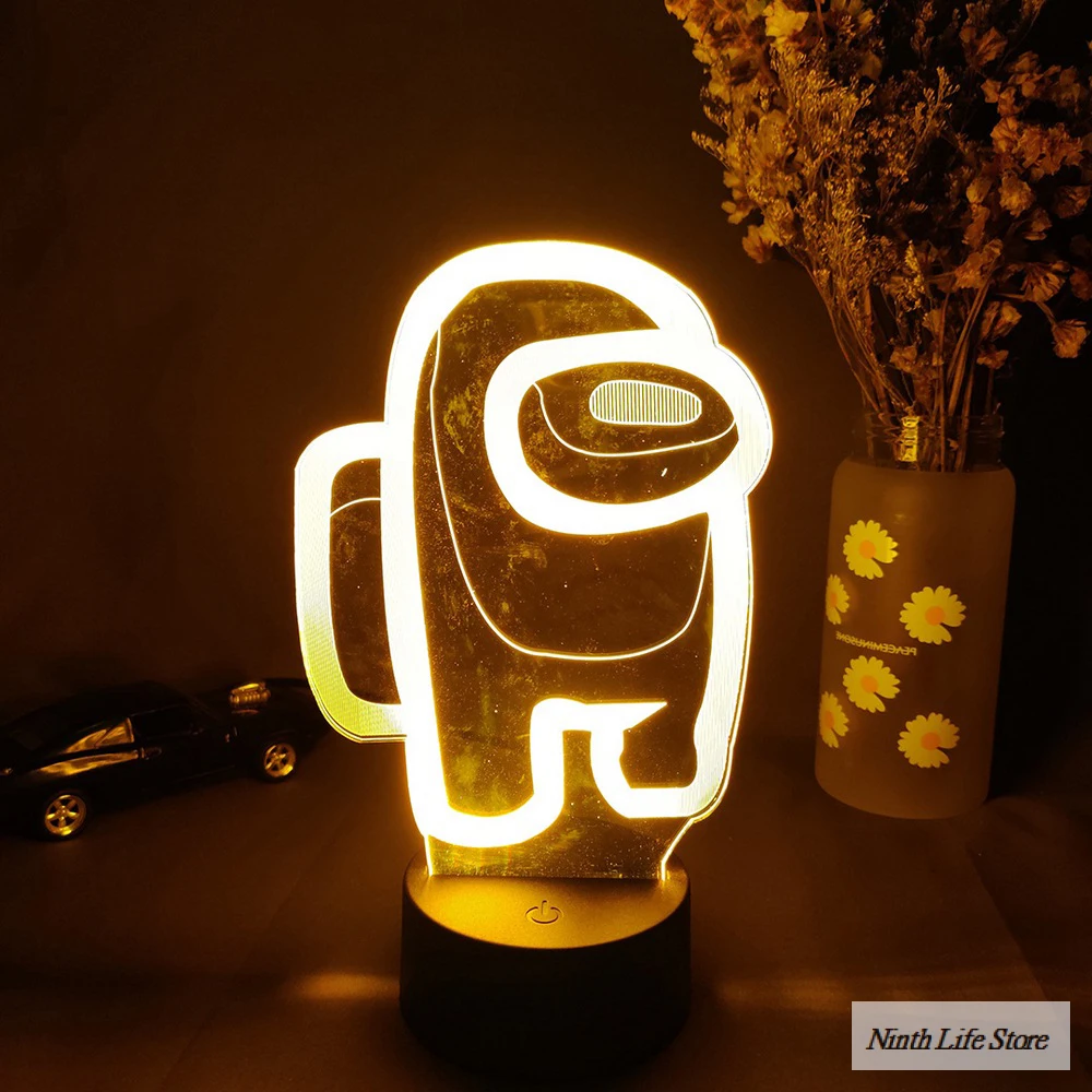 

Creative 3D Game Bedside Night Light for Among Us Cursor LED Table Desktop Atmosphere Lamp Home Xmas New Year Party Decoration