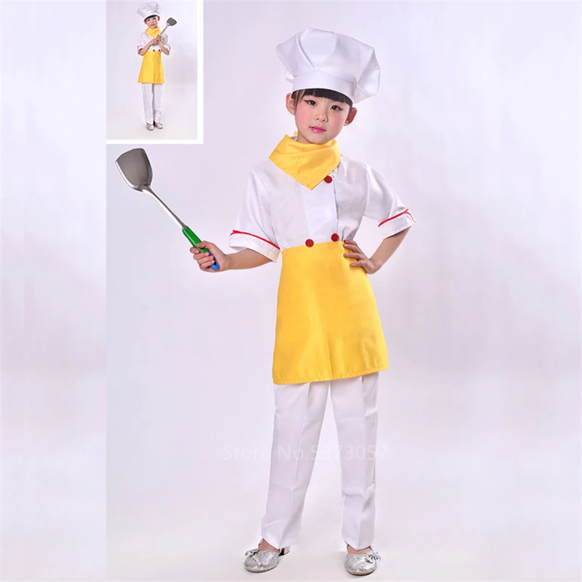 Униформа шеф-повара Csotume для детей мужские комбинезоны работы школьная шляпа