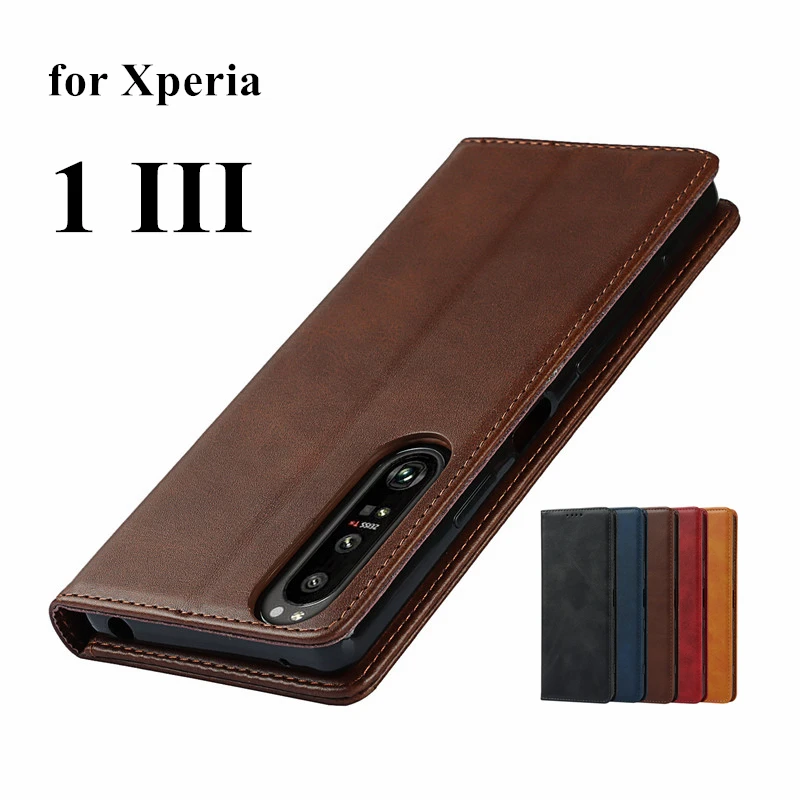 

Leather case For Sony Xperia 1 III Flip case card holder Holster Magnetic attraction Cover Case for Sony Xperia 1 II Wallet Case