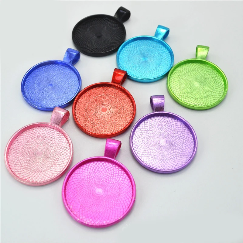 10pcs/lot 25 mm Round Silver Gold Cabochon Base Tray Bezels Blank Setting Supplies For Jewelry Making Findings Pendant