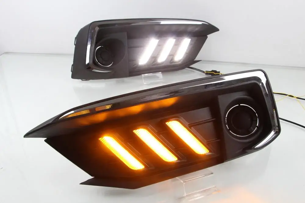 Год для Honda Civic Дневной светильник автомобильные аксессуары светодиодный DRL головной светильник для Civic противотуманный светильник - Цвет: Model2 White yelo
