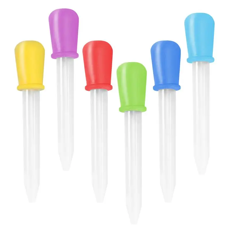 

6/8Pcs Droppers Silicone and Plastic for Silicone Mold Pipette Dropper School Home Supplies (Random Color)
