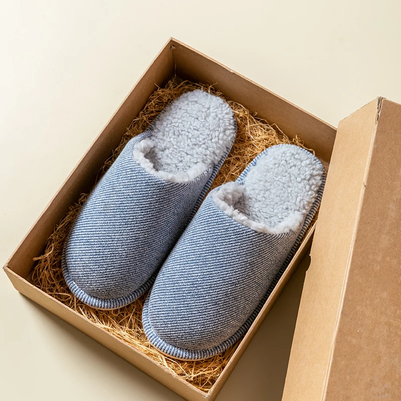 

2021 Winter New Men's Shoes Indoor Simple And Versatile Plus Velvet Baotou Word Cotton Slippers Non-slip Soft-soled Slippers Men