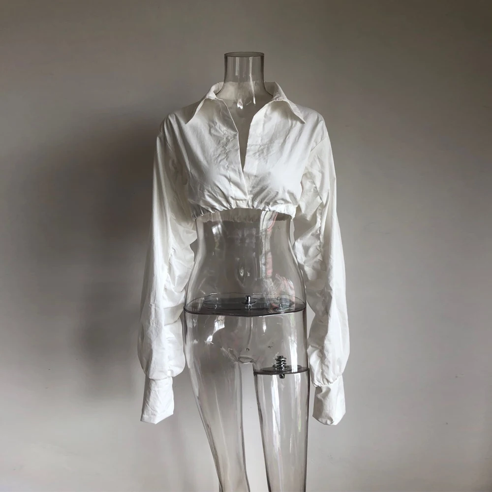 KGFIGU mujer de moda женские топы, блуза с длинным рукавом, Повседневная Блузка с отложным воротником, белая блузка, свитер с рюшами, женская одежда