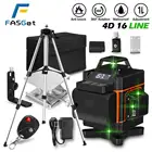 Лазерный уровень FASGet 4D, 16 линий, Зеленый уровень, самонивелирующийся на 360 градусов, горизонтальный и вертикальный крест, мощный лазерный уровень с зеленым лучом