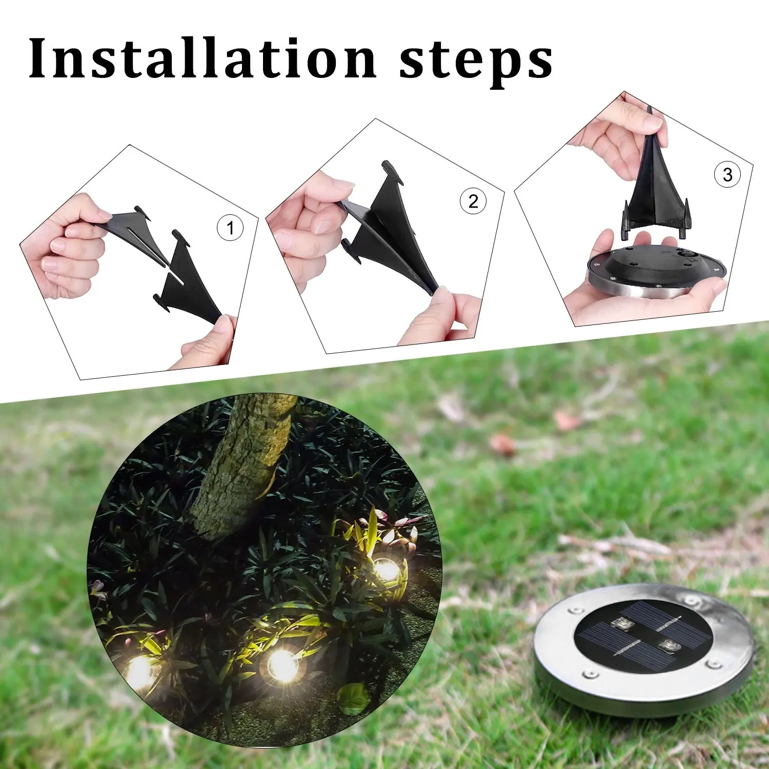 2 светодиодных солнечных лужайки двора лестницы под землей ландшафт открытый