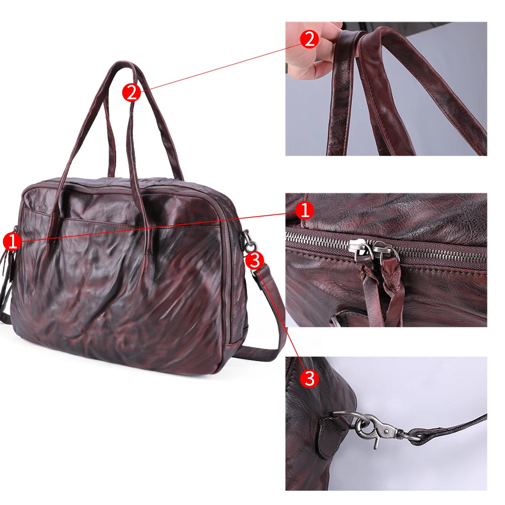 Сумка-тоут JOYIR мужская из 100% натуральной кожи многофункциональная вместительная