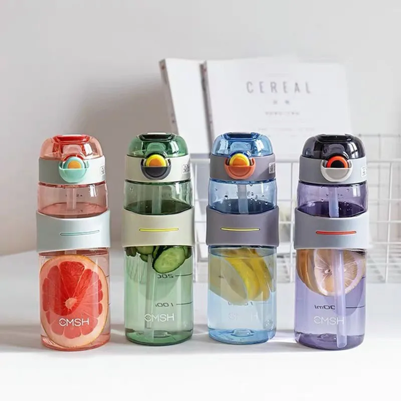 Спортивная бутылка для воды с соломинкой Пластиковый шейкер из тритана без BPA