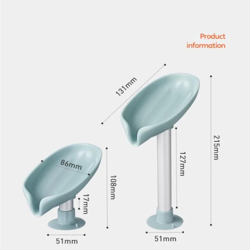 

Creative Leaf-Shaped Soap Box Perforated Free Standing Suction Cup Drain Bathroom Storage Soap Rack Laundry Soap Box