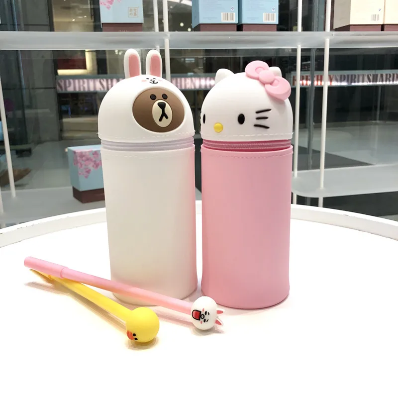 Простой мягкий силиконовый пенал для карандашей офисные студенческие Пеналы