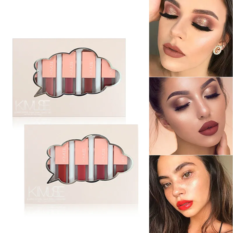 

5pcs/Set Liquid Lipstick Red Matte Nude Lip Gloss Waterproof Long Lasting Lip Makeup Lip Glaze Lip Tint Cosmetics