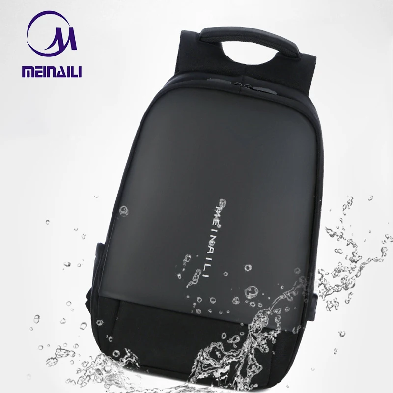 Мужской рюкзак для ноутбука 15 6 дюйма с USB зарядкой водонепроницаемый деловой