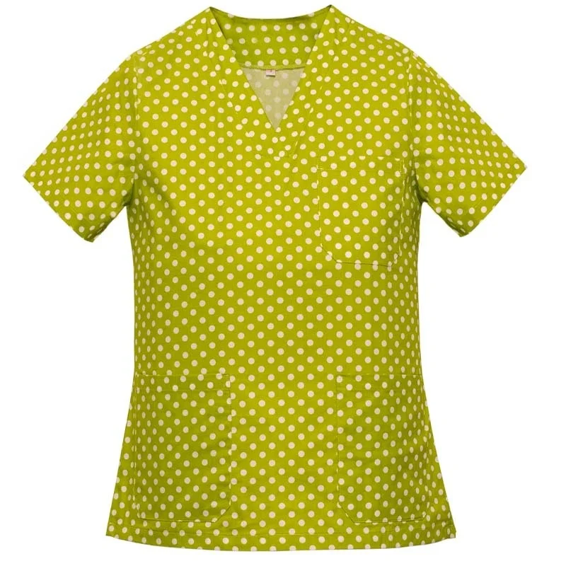 Женская модельная рубашка из чистого хлопка с V-образным вырезом и принтом