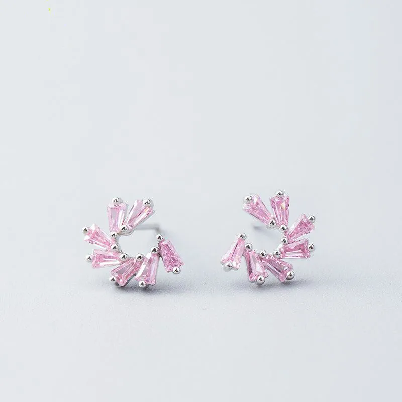 18k золотые серьги-гвоздики с кристаллами и цирконием для женщин 925 пробы