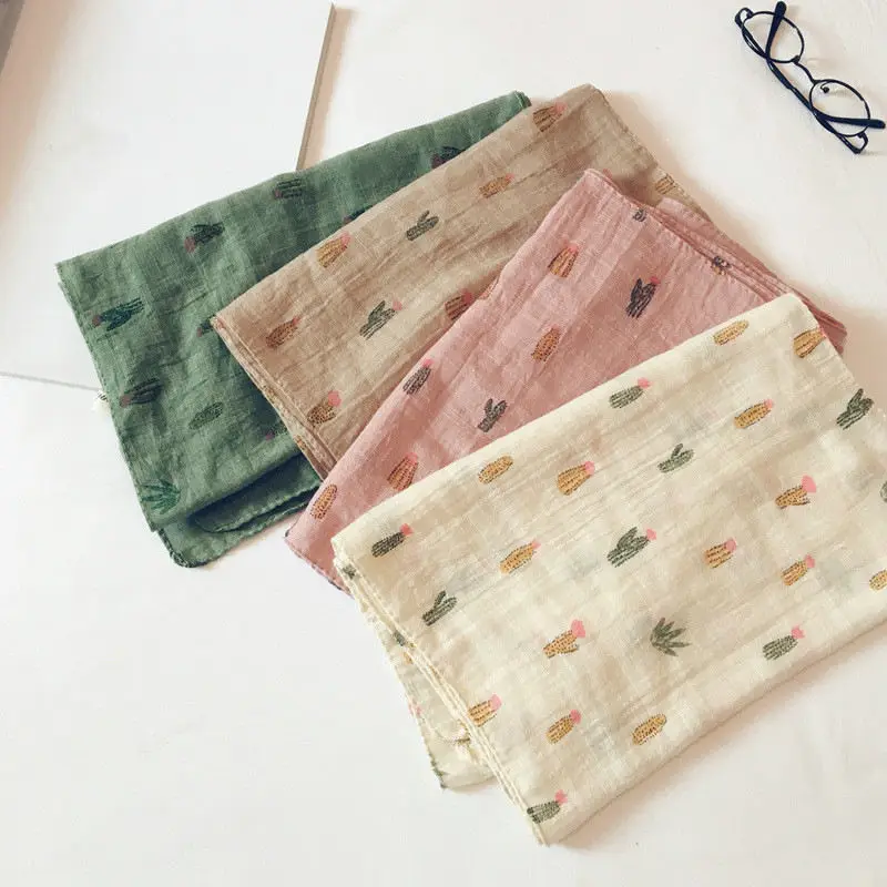 New Cotton Children's scarf color Plant cactus fashion joker Korean style ring scarf for boy and girl 02