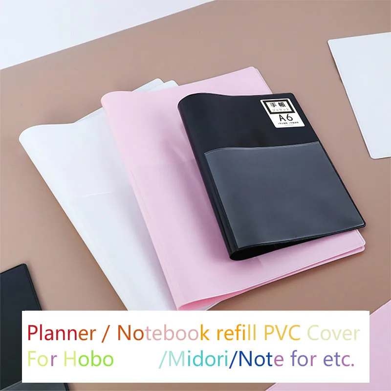 

A5A6 Notebook Inner Cover Protect Cover Macaron PVC Book Cover Planner Shell for Midori Hobonichi Refill Accessories Stationery
