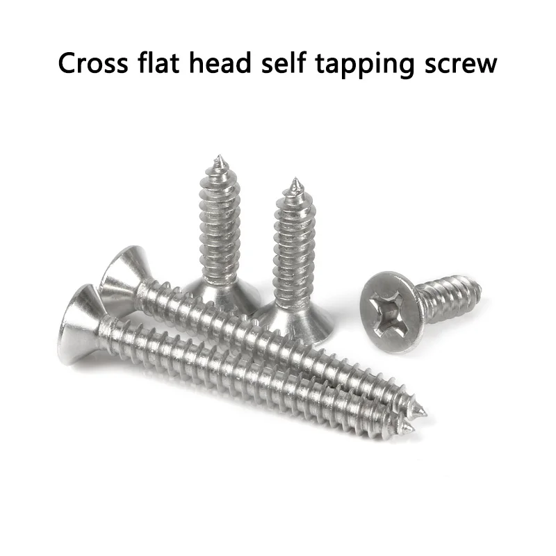 Винты самонарезающие с потайной головкой из нержавеющей стали GuHua 304 длинный винт