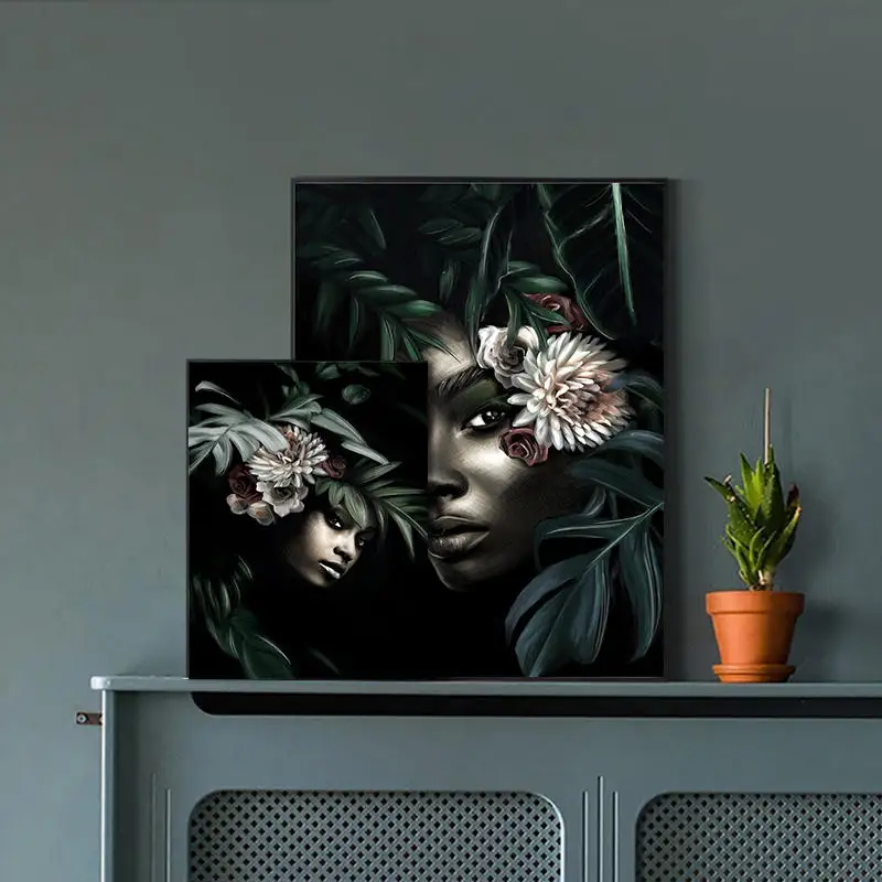 Современный плакат с Африканской девушкой холст художественные принты