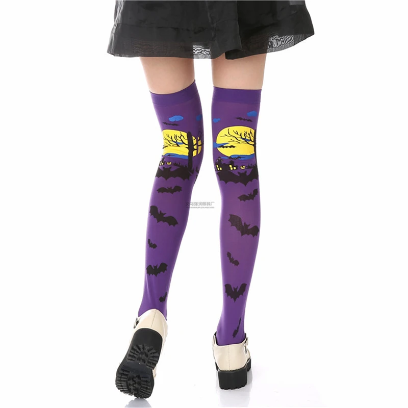 Новинка забавные Женские повседневные хлопковые колготки выше колена